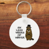 Six less weeks of winter keychain (Back)