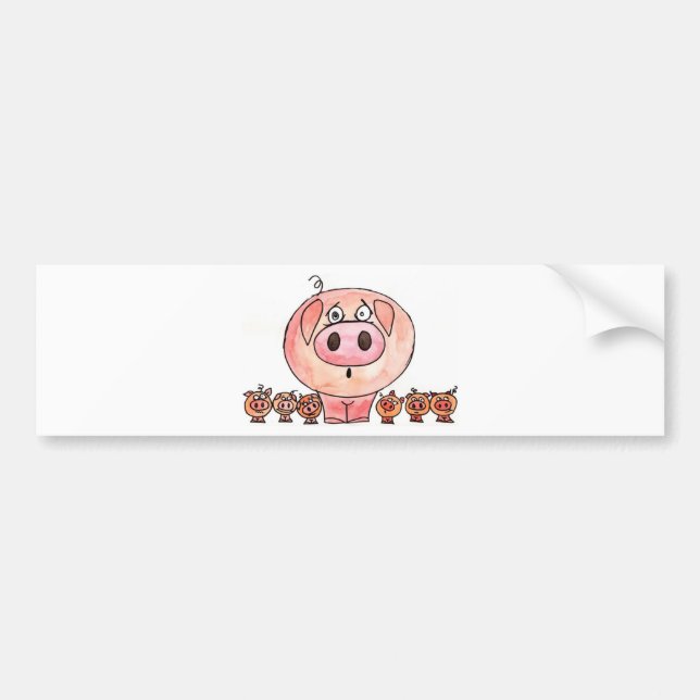 Six Little Pigs Bumper Sticker (Front)