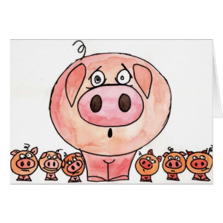 Six little pigs cards
