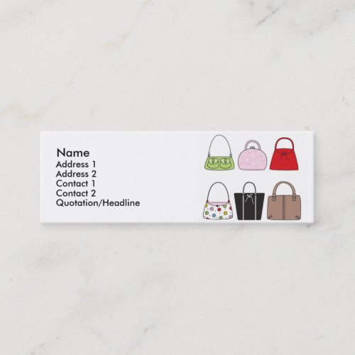 Six Little Purses Profile Card Business Card Templates