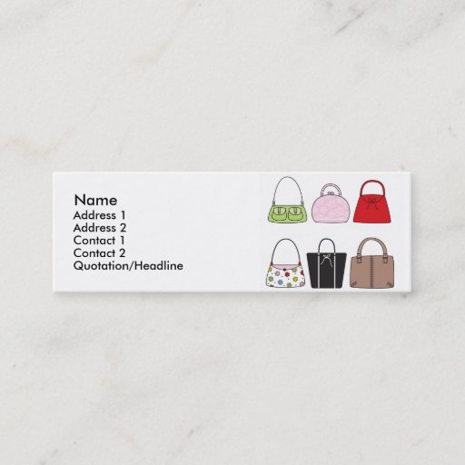 Customizable Six Little Purses Profile Card Business Card Templates