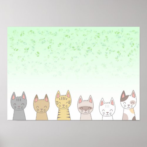 Six lovable cats. poster