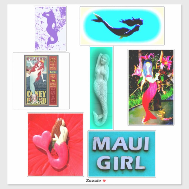 six mermaids sticker (Sheet)