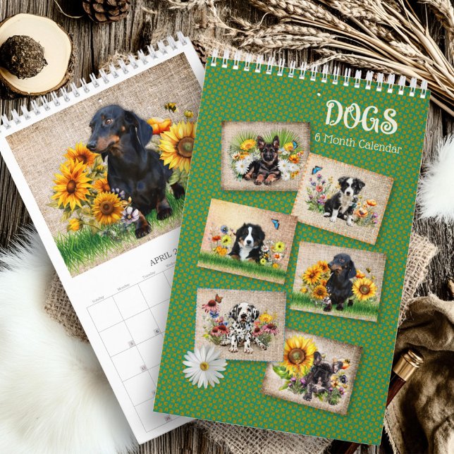 Six Month Calendar Dogs in Flowers (Creator Uploaded)
