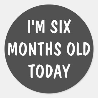Six Month Old Baby Classic Round Sticker