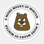 Six more weeks of winter classic round sticker