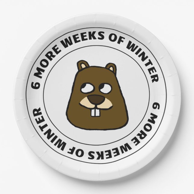 Six more weeks of winter paper plates (Front)