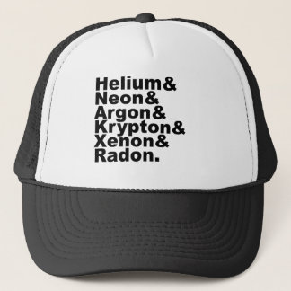 Six Noble Gases on the Periodic Table of Elements Trucker Hat