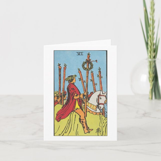 Six of wands - Rider Waite Smith tarot Card (Front)