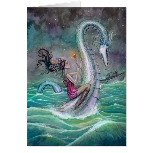 Six of Wands Tarot Fantasy Art Sea Serpent (Front)