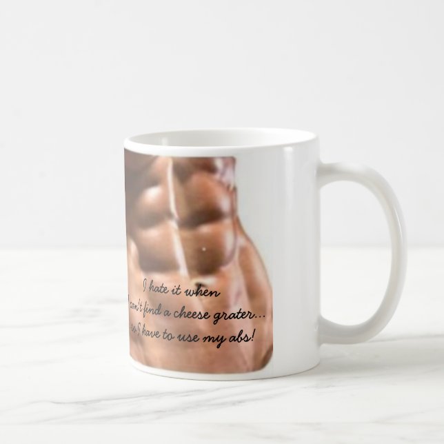 "Six Pack Abs" - Cheese Grater Mug - Customizable (Right)