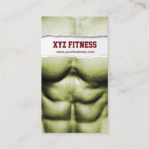 Customizable Six Pack Abs Fitness Ripped Business Card