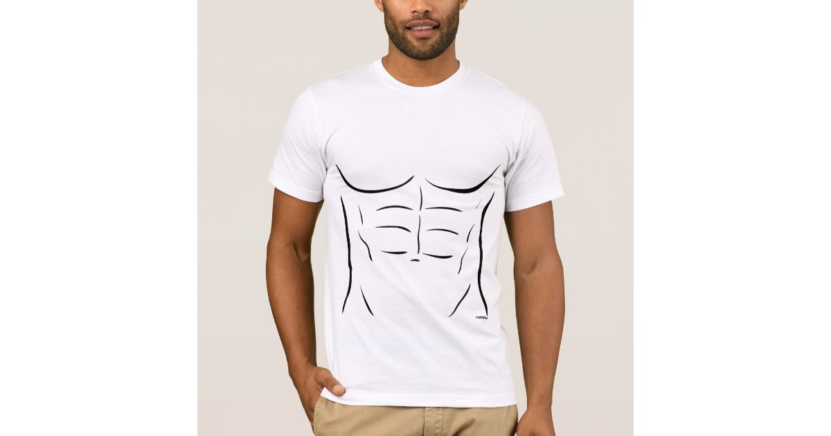 Ripped T-Shirt Chest Six Pack Abs Muscles Men's T-Shirt