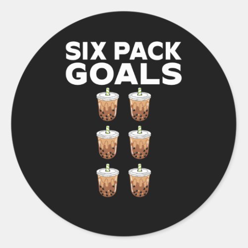Six Pack Goals Bubble Tea Classic Round Sticker