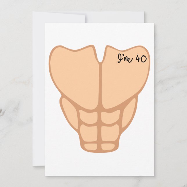Six Pack I'm 40th Birthday Funny Men Card (Front)