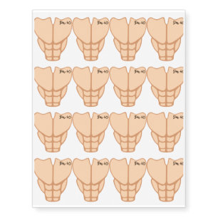 Six Pack I'm 40th Birthday Funny Men Temporary Tattoos