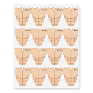 Six Pack I'm 44th Birthday Funny Men Temporary Tattoos