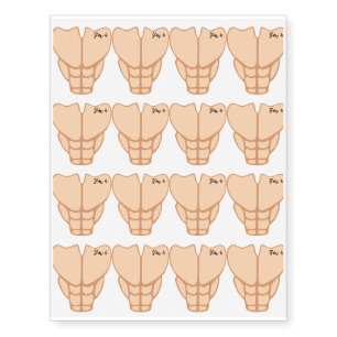 Six Pack I'm 4th Birthday Funny Boy Kids Temporary Tattoos