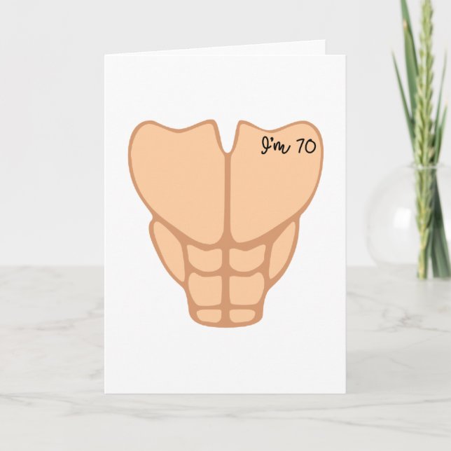 Six Pack I'm 70th Birthday Funny Men Card (Front)