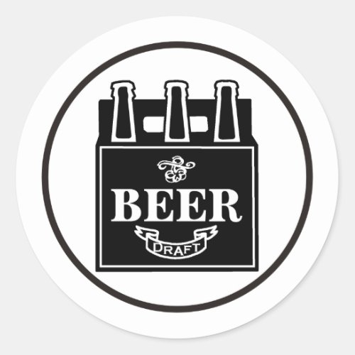 Six Pack of Beer Classic Round Sticker