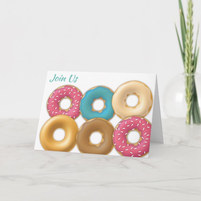 Six Pack of Sprinkled, Chocolate, Maple Donuts Invitation (Front)