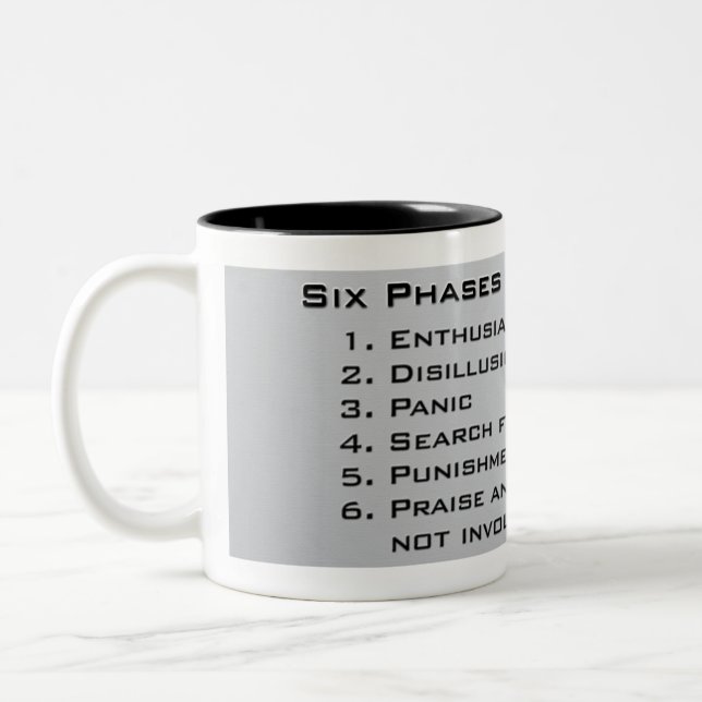 Six Phases of a Project Two-Tone Coffee Mug (Left)
