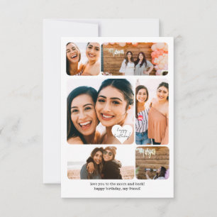Six Photo Collage Best Friend Happy Birthday Card