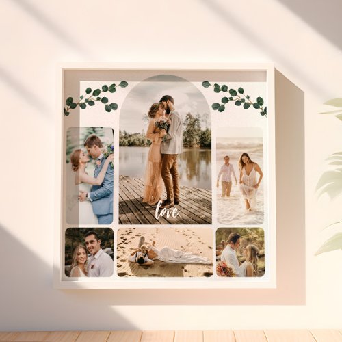 Six Photo Collage Couple Wedding Anniversary Poster