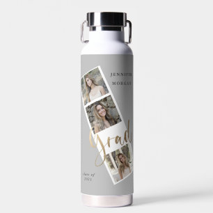 Six Photo Collage Graduation Water Bottle