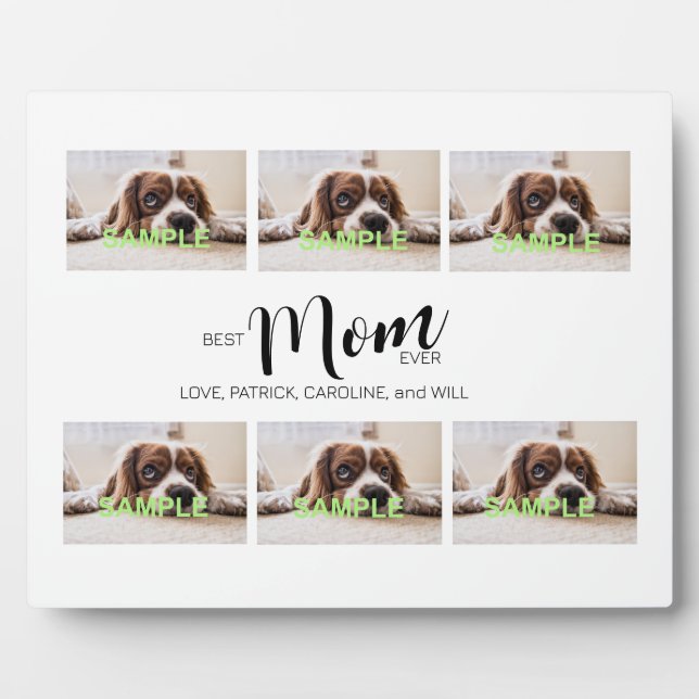 Six Photo Collage Tabletop Plaque with Easel (Front)