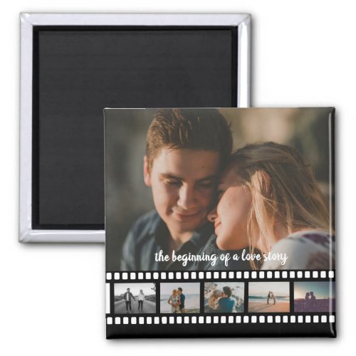 Six Photos Collage Like In The Movies Button Magnet