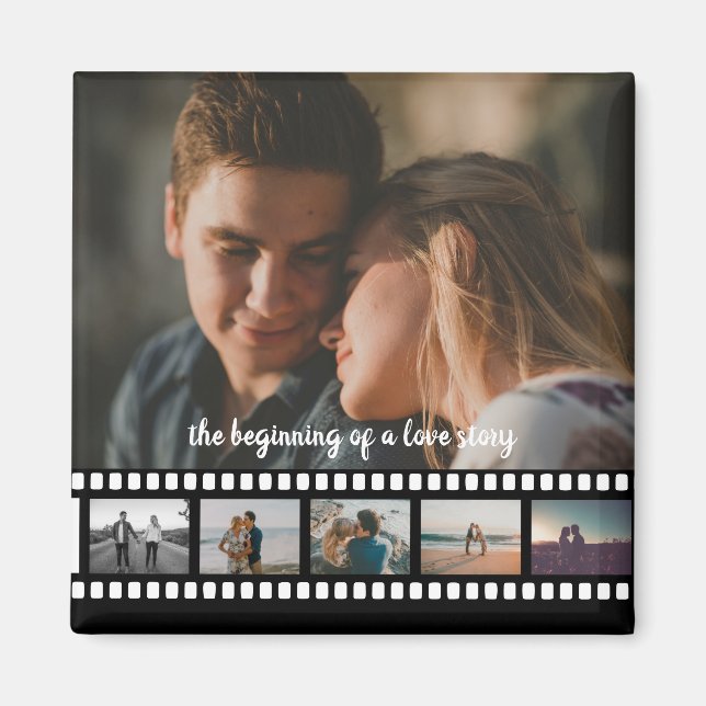 Six Photos Collage Like In The Movies Button Magnet (Front)