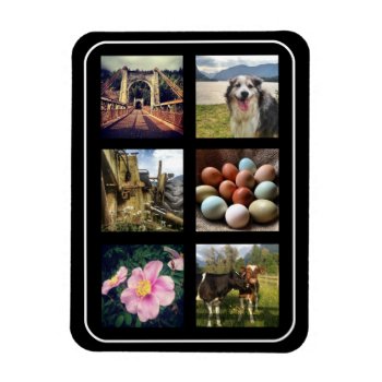 Six Photos Instagram Collage Magnet by PartyHearty at Zazzle