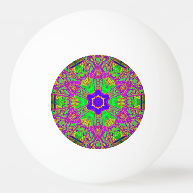 six-point star blue purple green Ping-Pong ball (Back)