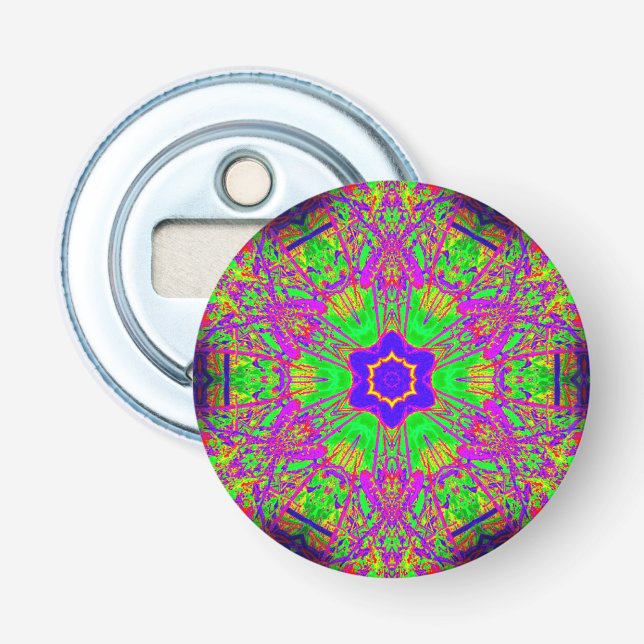 six-point star purple green blue bottle opener (Front)