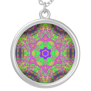 six-point star silver plated necklace