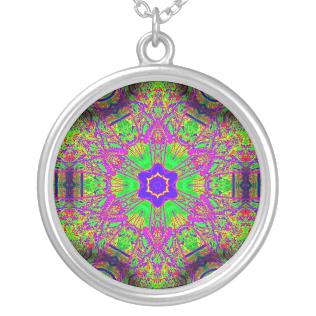 six-point star silver plated necklace (Front)