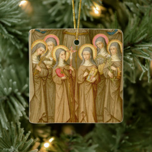 SIx Poor Clare Saints (SAU 027) Ceramic Ornament