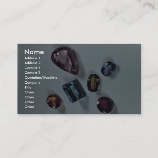 Customizable Six precious stones business card templates