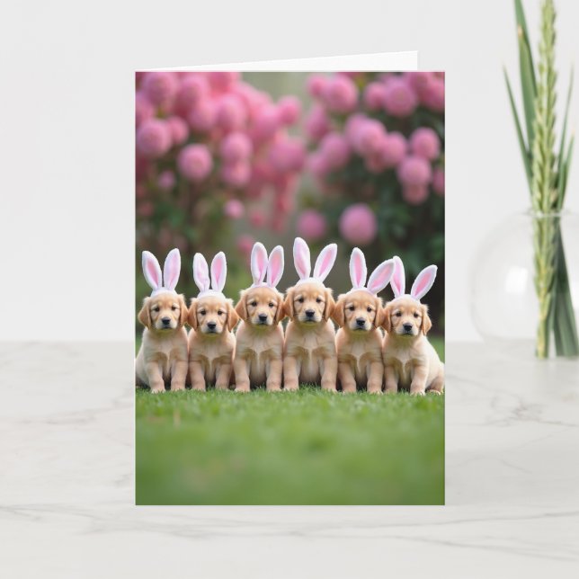 Six Puppy Friends Cute Scene Card (Front)