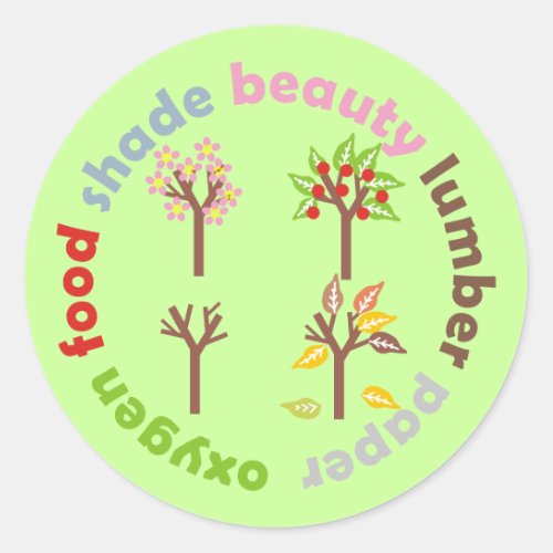 Six Reasons To Plant a Tree Classic Round Sticker