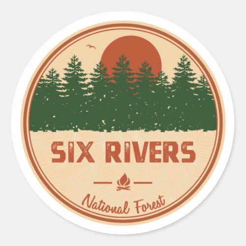 Six Rivers National Forest Classic Round Sticker