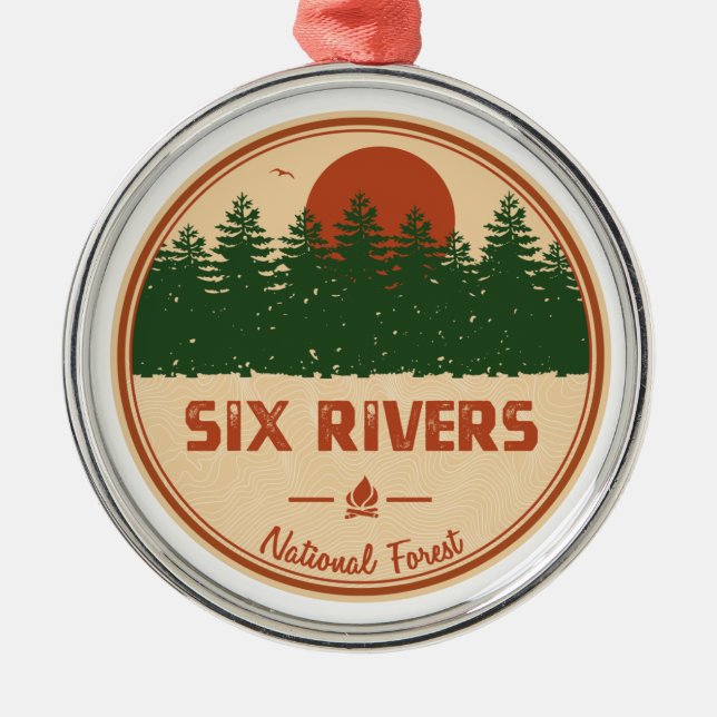 Six Rivers National Forest Metal Ornament (Front)