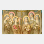Six Saints of the Poor Clares (SAU 027b) Rectangular Sticker
