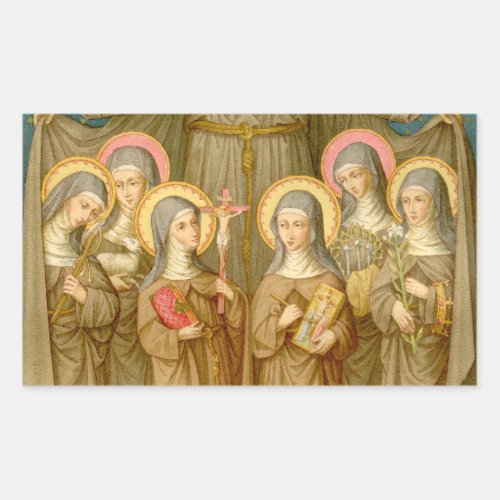 Six Saints of the Poor Clares SAU 027b Rectangular Sticker