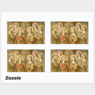 Six Saints of the Poor Clares (SAU 027b) Rectangular Sticker