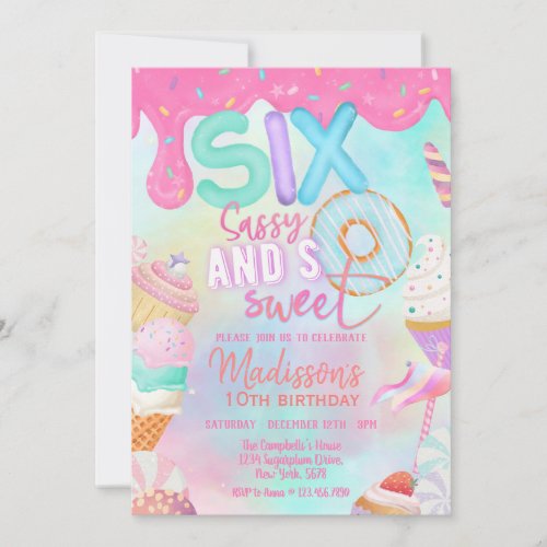 Six Sassy and So Sweet Invitation