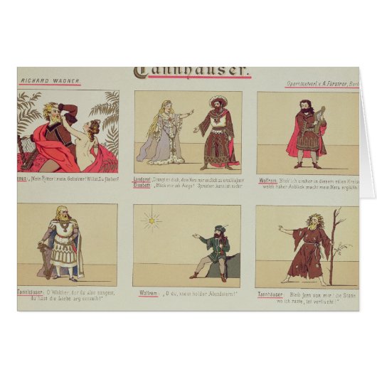 Six scenes relating to the opera 'Tannhauser' Cards (Front Horizontal)
