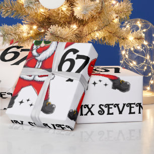 Six Seven 67 6 7 6-7 Meme Santa Dubbing Christmas Wrapping Paper