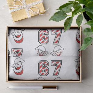 Six Seven 67 6 7 Christmas Meme Holiday Tissue Paper